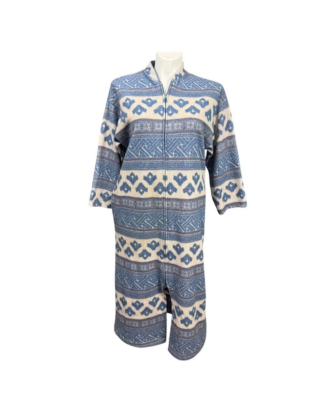 Vintage Night Gear‎ Robe Size L Blue Beige
